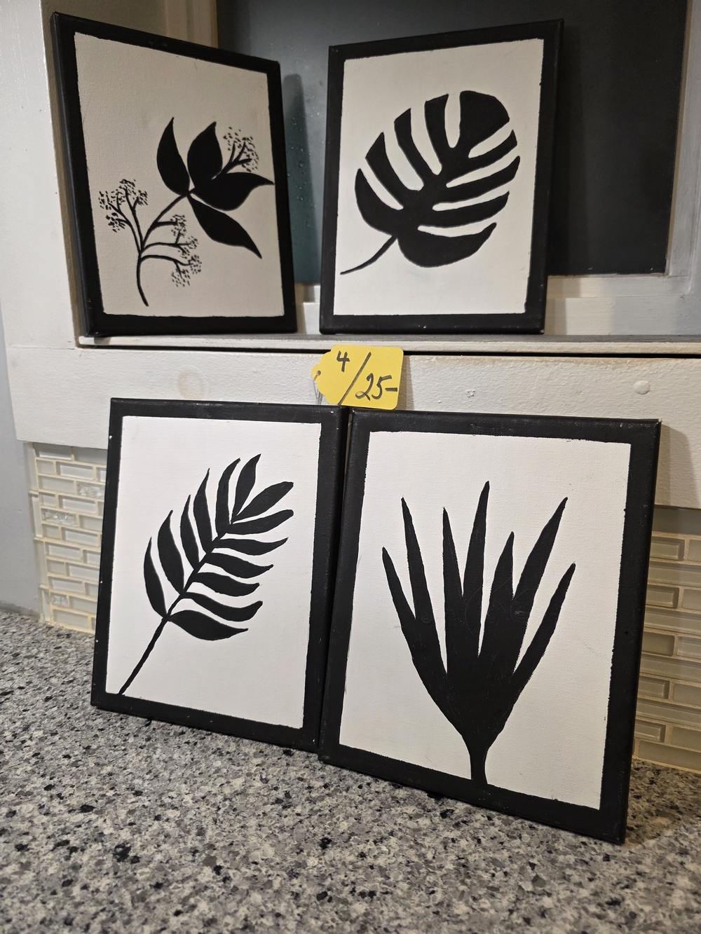 Black and White Botanical Wall Art Set - Home Wall Decor